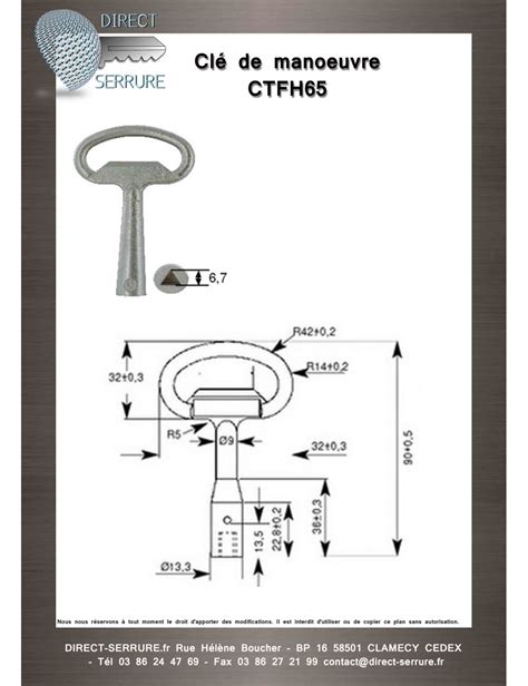 Clé CTFH65 zamak à triangle femelle de 6 5 mm Cnomo 1