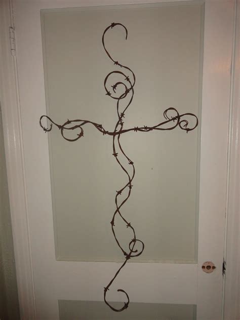 Barbed Wire Cross Barbed Wire Art Barbed Wire Decor Barb Wire Crafts