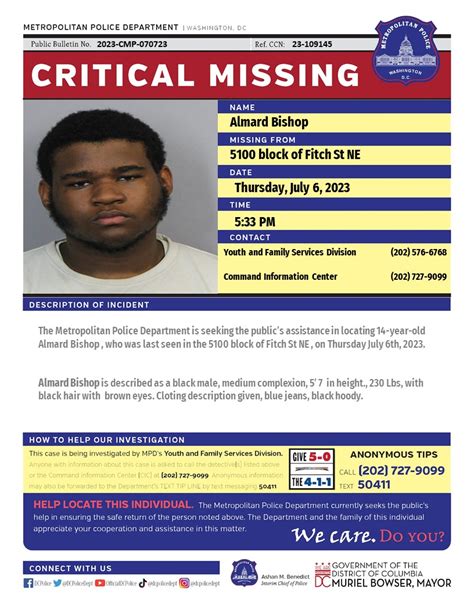 Dc Police Department On Twitter Critical Missingperson 14 Year Old