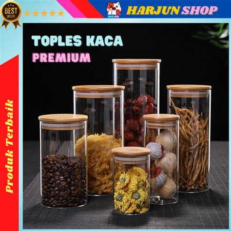 Jual One Two Cups Toples Kaca Kedap Udara Penyimpanan Makanan Tutup