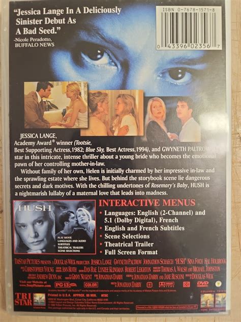 Hush Dvd 1998 Gwyneth Paltrow Jessica Lange 43396023567 Ebay