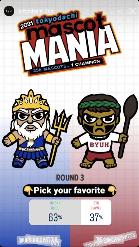 Mascot Mania Round 3!!! #beatHawaii!!! Vote on IG : r/UCSD