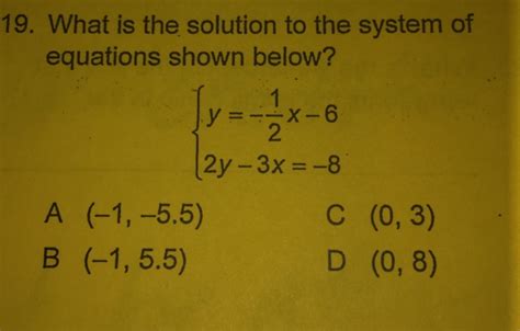 Solved 19 What Is The Solution To The System Of Equations