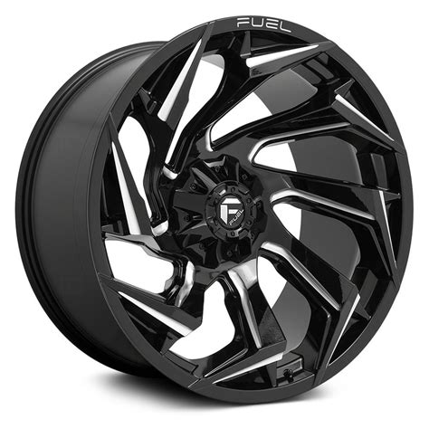 FUEL D753 REACTION Wheels Gloss Black With Milled Accents Rims