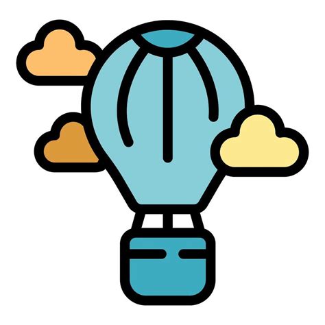 Blue Hot Air Balloon Flying In Cloudy Sky Vector Art At Vecteezy