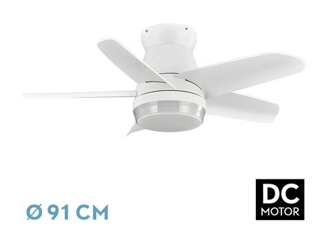 Ventilador Dc Neutron Blanco Led 3 Posiciones Y Mando A Distancia