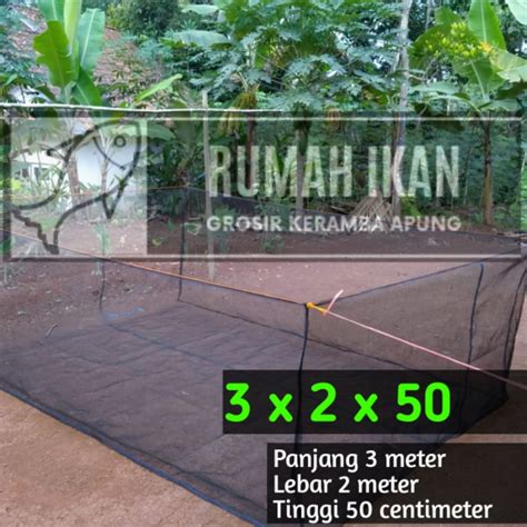 Jual RI Hapa Jaring Keramba Ikan Ukuran 3m X 2m X 50cm Waring Anti