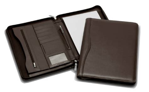 Cardif Brown Leather Zip Compendium Custom Printed With Your Logo