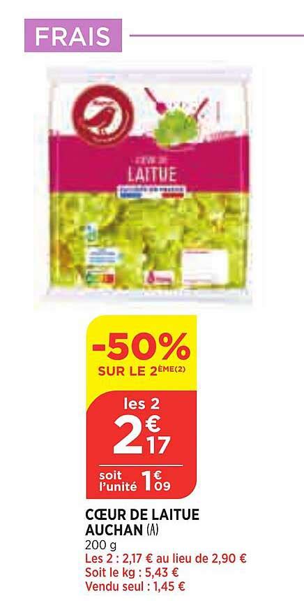 Promo Coeur De Laitue Auchan Chez Atac Icatalogue Fr