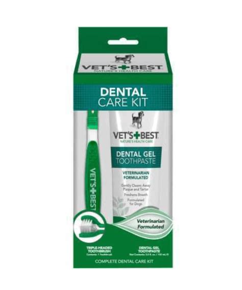 Vet´s Best® Dental Care Kit Para Perros Cepillo Crema Qmascotas