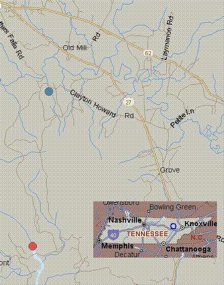 Map For Crooked Fork Creek Tennessee White Water Potter S Falls To