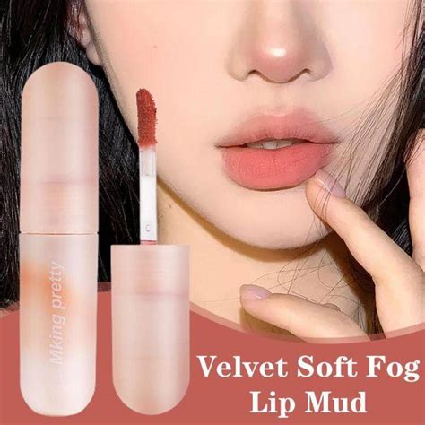 Mking Pretty Lip Tint Small Paintball Matte Velvet Lip Glaze Waterproof Hydrating Not Fade Nude