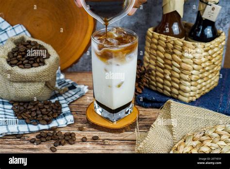 Coffee Milk Brown Sugar Product Concept Photography On Coffee Shop