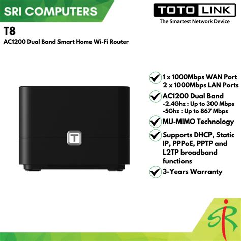 3 YEARS WARRANTY TOTOLINK T8 AC1200 Smart Home Wi Fi Router 2 Pack