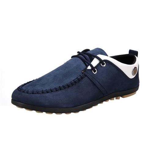 Moccasin Homme A Lacet Souple Lazy Casual Confortable Quatre Saisons Hee Grand Bleu Cdiscount