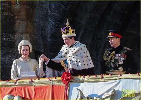 The Crown Stars Film Prince Charles Investiture Ceremony Photo