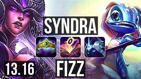 Syndra Vs Fizz Mid 5 1 8 900k Mastery 300 Games Kr Master 13