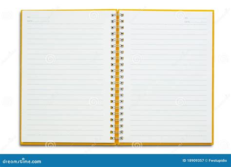 Open Orange Notebook Stock Image Image Of Notebook Page 18909357