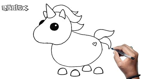 How To Draw A Unicorn Roblox Adopt Me Pet Unicorn Drawing Step By