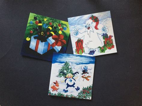 Pack of Six Pokemon Christmas Cards - Etsy