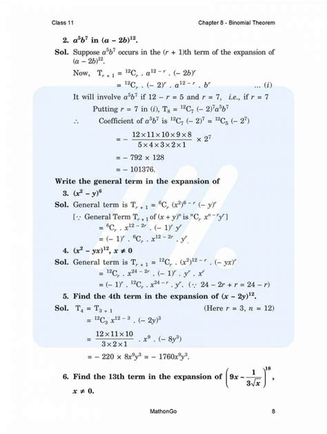 Ncert Solutions For Class 11 Maths Chapter 8 Binomial Theorem Mathongo