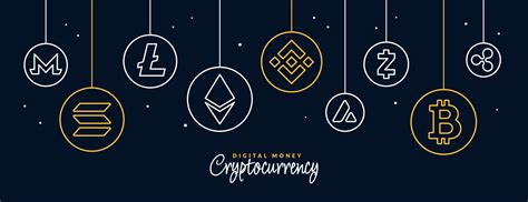 Crypto Currency Icons Background Digital Money Exchange Of Blockchain