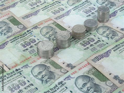 Indian Currency Notes and Coins Stock Photo | Adobe Stock