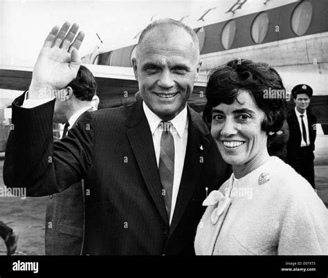 Astronaut John Glenn At Airport With Wife Annie Stock Photo Alamy