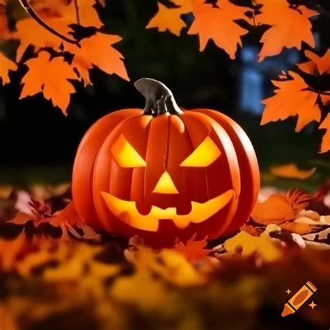 Jack Olantern Among Autumn Trees With Colorful Leaves On Craiyon