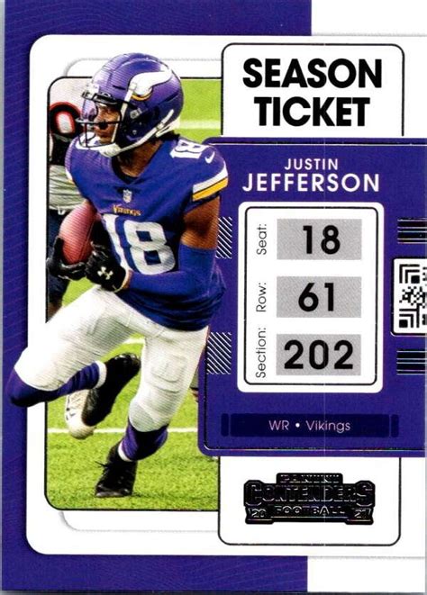 Panini Contenders Season Ticket Justin Jefferson Vikings