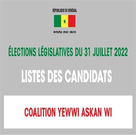 La coalition Yewwi Askan Wi Direction Générale des Elections