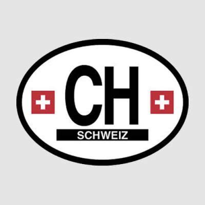 Switzerland Country Flag Oval Decal MadAboutBadges