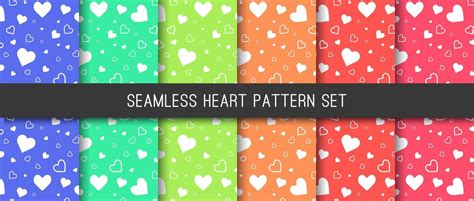 Colorful Heart Seamless Pattern Set Illustration 43224397 Vector Art At