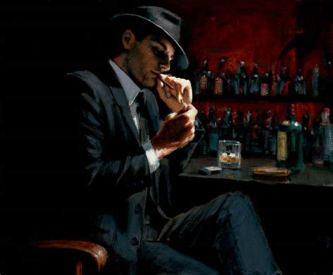 Man Lighting a Cigarette III painting | Fabian Perez Art