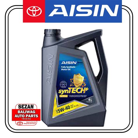 AISIN MOTOR OIL SAE 5W-40 API SN PLUS SYNTECH 4 LITERS FULLY SYNTHETIC ...