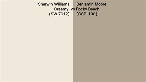 Sherwin Williams Creamy SW 7012 Vs Benjamin Moore Rocky Beach CSP