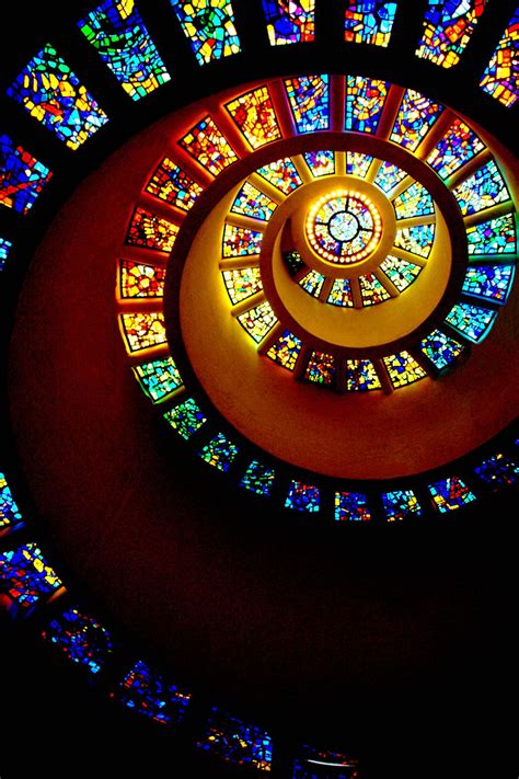 A Chapels Spiraling Stained Glass Architecture Thanksgiving Square