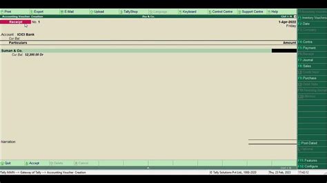How To Make Receipt Entry In Tally After Sales Youtube