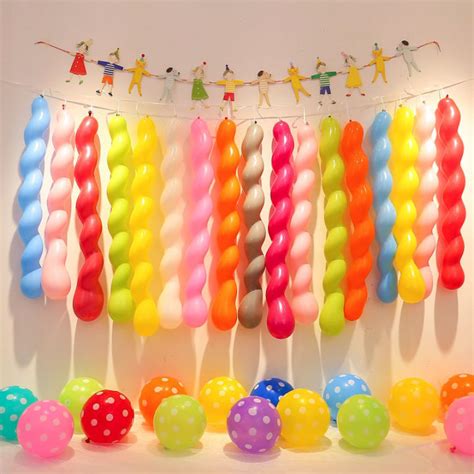 Birthday Decoration Backdrop Wall Long Spiral Balloon Glossy Twist ...