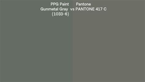 PPG Paint Gunmetal Gray 1033 6 Vs Pantone 417 C Side By Side Comparison