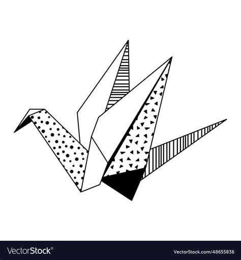 Origami crane paper symbolic Royalty Free Vector Image