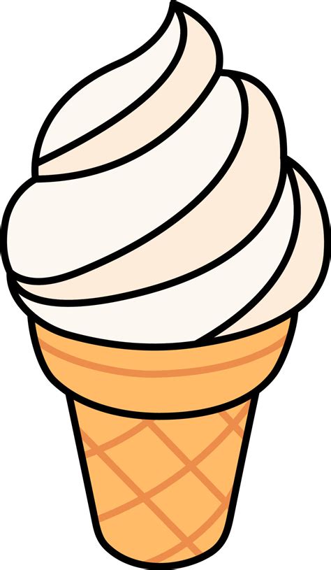 Vanilla Ice Cream Cone Dessert Icon Element Illustration Colored