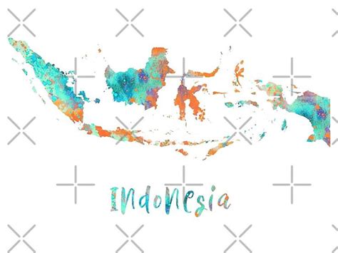 Stunning Watercolor Map of Indonesia