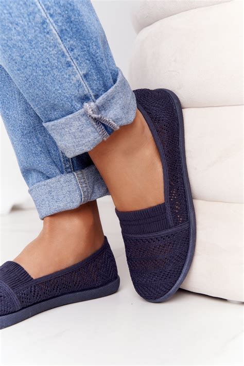 A Urowe Wsuwane Tenis Wki Slip On Granatowe Chillout Bugo Pl Buty