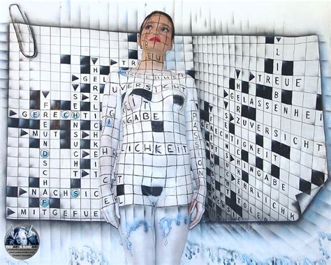 Bodypainting Bodypaint Mit Kreuzwort Crossword Messe Kuenstler Dumbsky