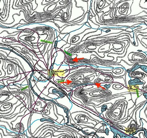 Map of the trails and escarpment country in Val-David in 1951 | Val ...