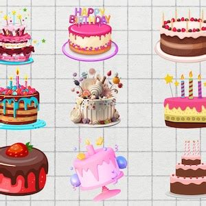 Birthday Cake SVG Clip Art Cut File Silhouette Dxf Eps Png Instant