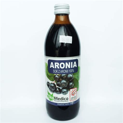 EkoMedica Sok z aronii 500ml Naturalne suplementy witaminy i zioła