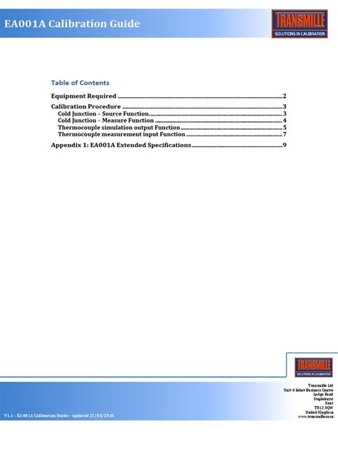 EA001A Thermocouple CalibrationGuide | PDF | Thermocouple | Calibration