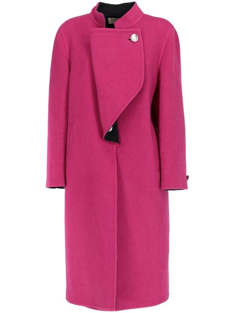 A N G E L O Vintage Cult 1980s Overlapping Panel Coat Pink FARFETCH